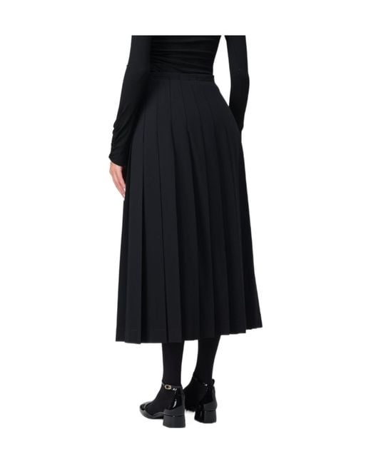 Ermanno Scervino Black Pleated Midi Skirt
