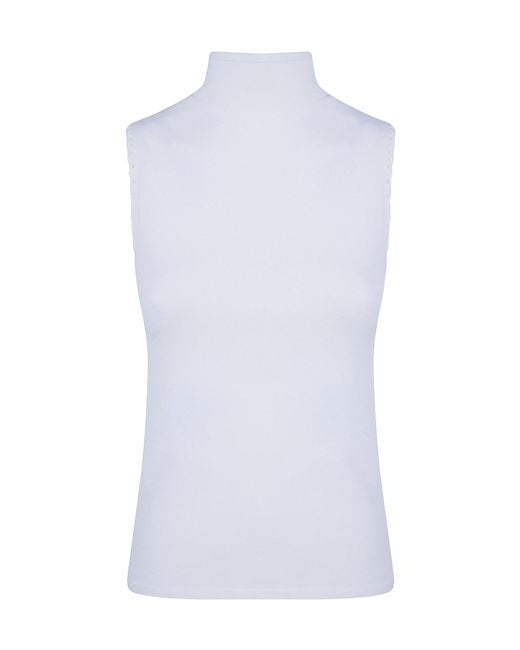 Twinset White Crochet-Detail Knit Top