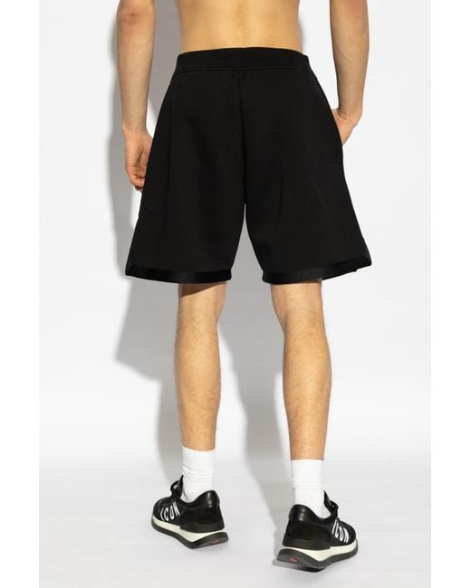 DSquared² Black Icon Logo Printed Sweat Shorts for men