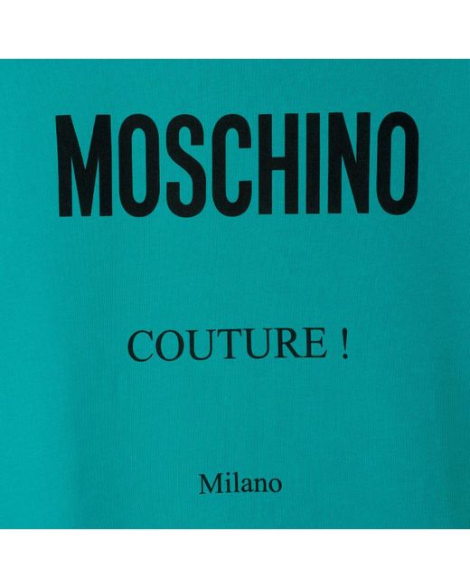 Moschino Blue Organic Cotton Logo-Print Sweatshirt for men