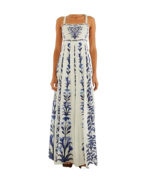 Farm Rio White Floral Maxi Dress