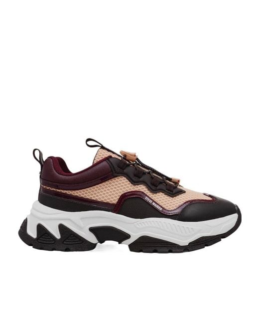 Steve Madden Brown Color-Block Mesh Dad Sneakers