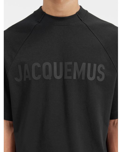 Jacquemus Black Typo Crewneck T-Shirt for men