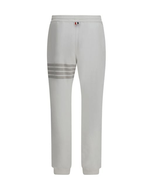 Thom Browne Gray Solid Loopback Overdyed-Bar Sweatpants for men