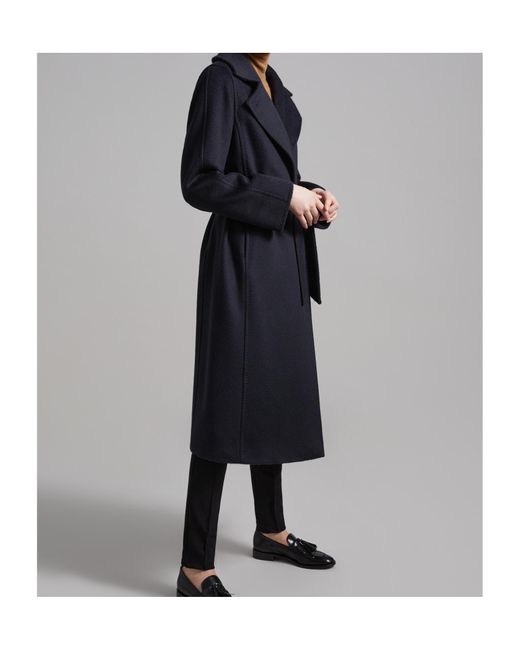Max Mara Black Collared Belted Coat