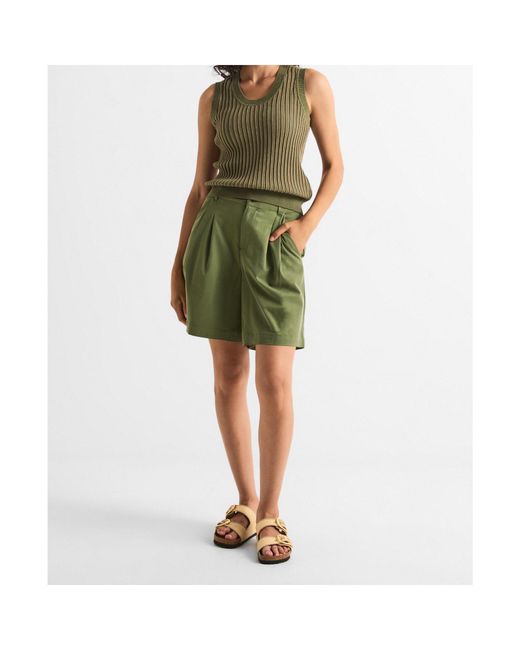 Varley Green Ribbed Tank Top