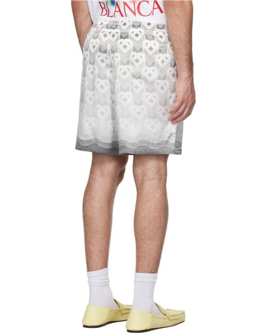 Casablanca Gray Gradient Heart Monogram Shorts for men