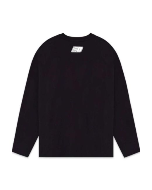 we11done Blue Long-Sleeved T-Shirt With Printed Pattern for men