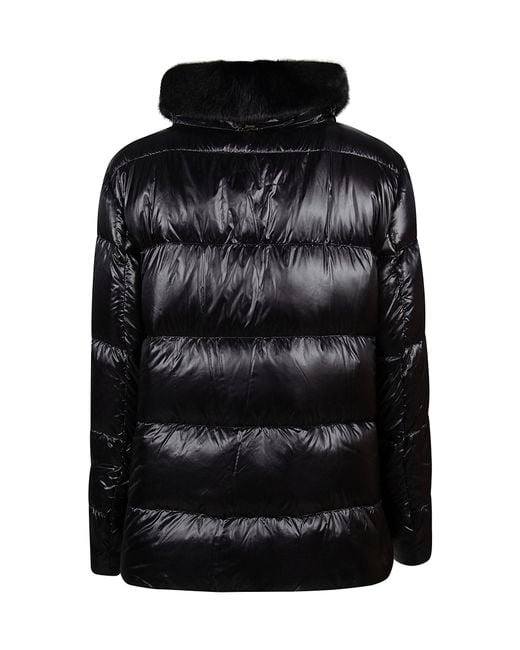 Herno Black High-Neck Zipped Down Jacket