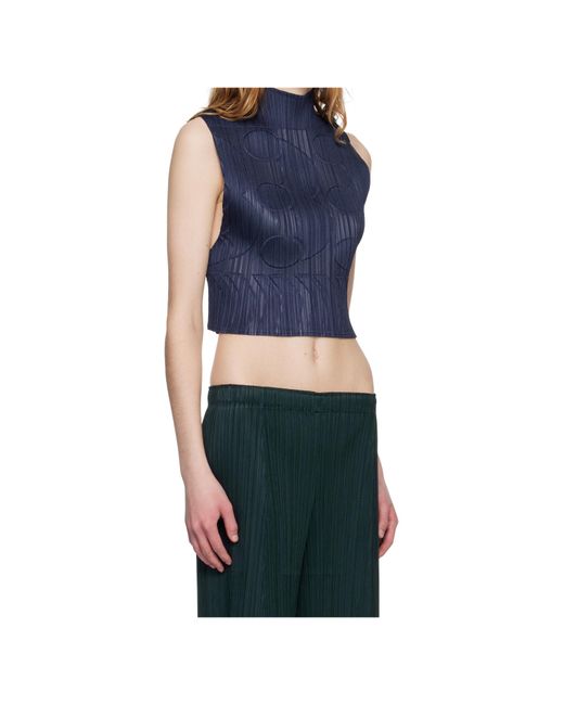 Pleats Please Issey Miyake Blue Pleated Vest