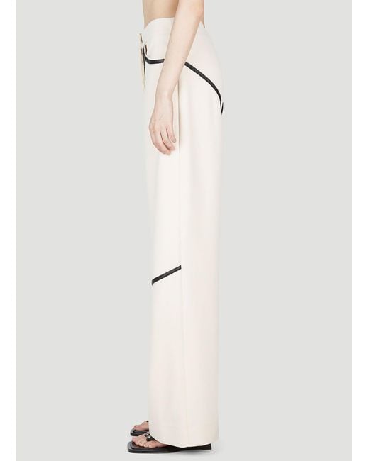 Paris Georgia White Rodeo High Waist Piped Pants