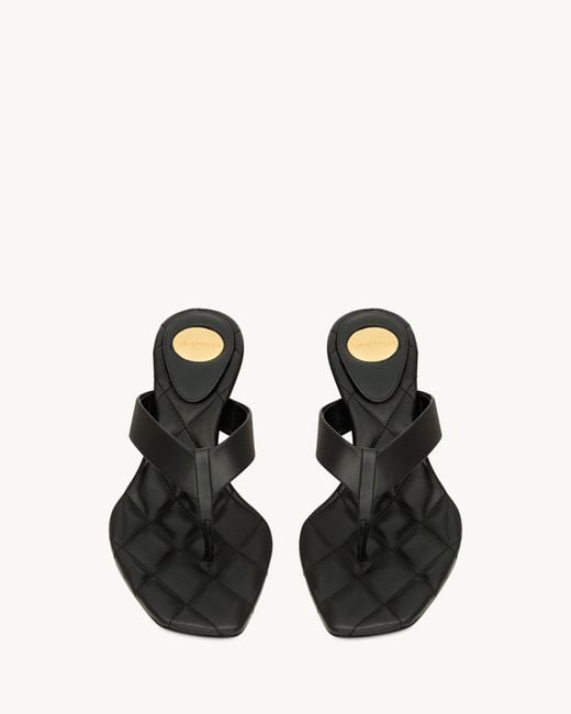 Saint Laurent White Sip Square Toe Thong Sandals
