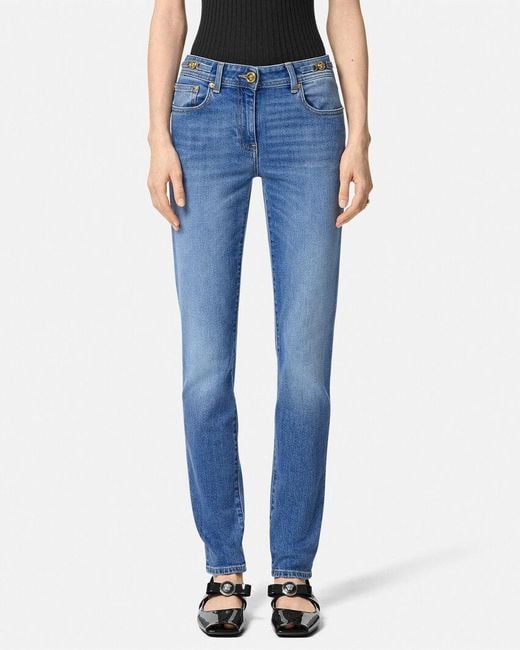 Versace Blue Tapered Leg Jeans
