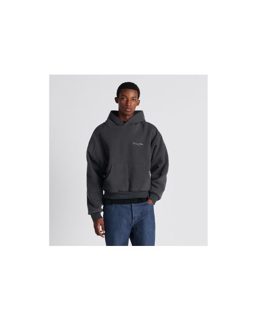 Dior Gray Long-Sleeved Hooded Sweater