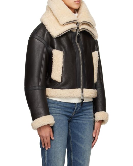 Mackage Black Laminated Design Leather Jacket