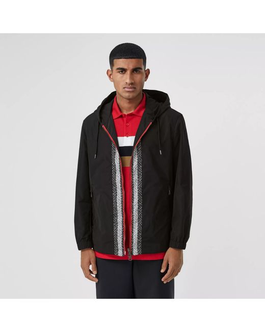 Burberry Black Logo Trim Jacket for men