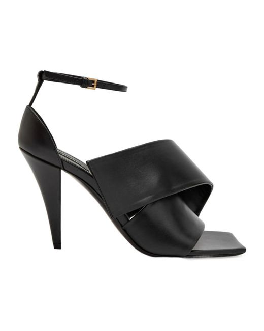 Givenchy Black Twisted Leather Sandals