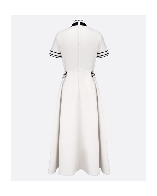 Dior White Mid-Length Belted Shirtdress