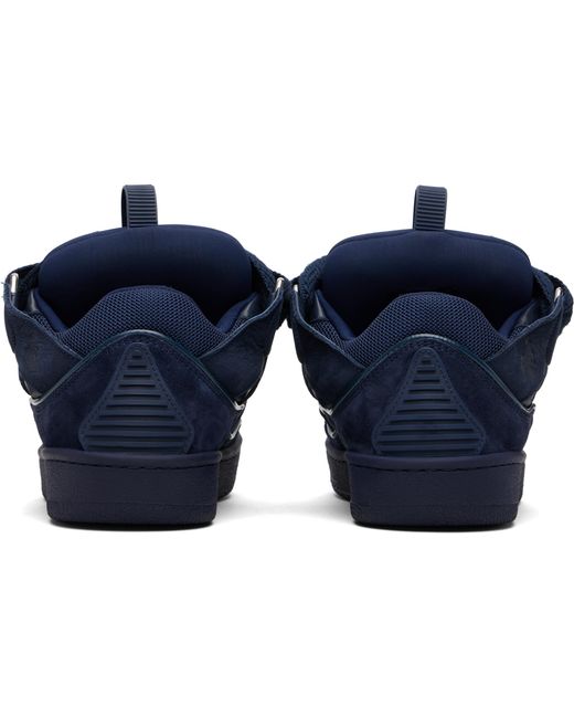 Lanvin Blue Curb Leather Sneakers for men