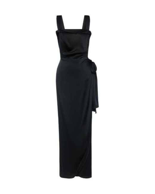 Maison Margiela Black Satin Maxi Dress
