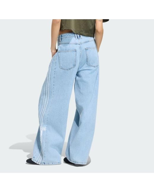 Adidas Originals Blue Adibreak Mid-Rise Wide-Leg Denim Jeans