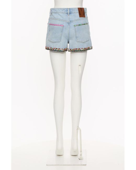 Valentino Blue Denim Shorts With Belt Loops