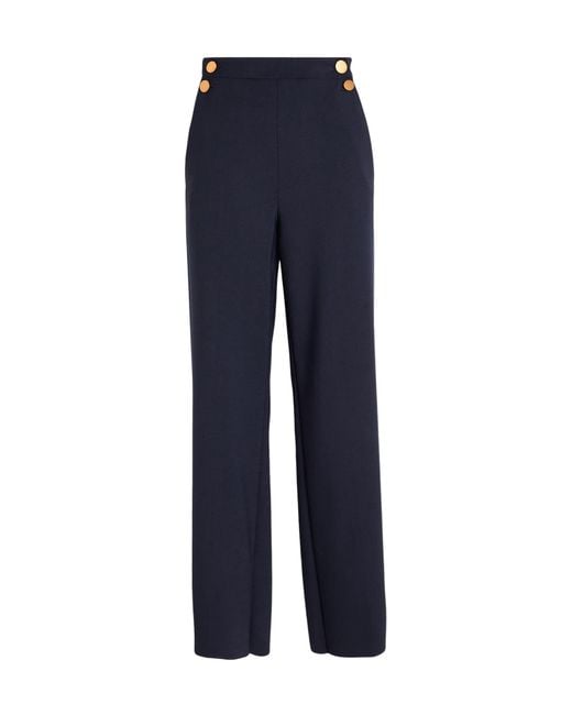 Max Mara Blue Minimalist Loose-Fit Trousers