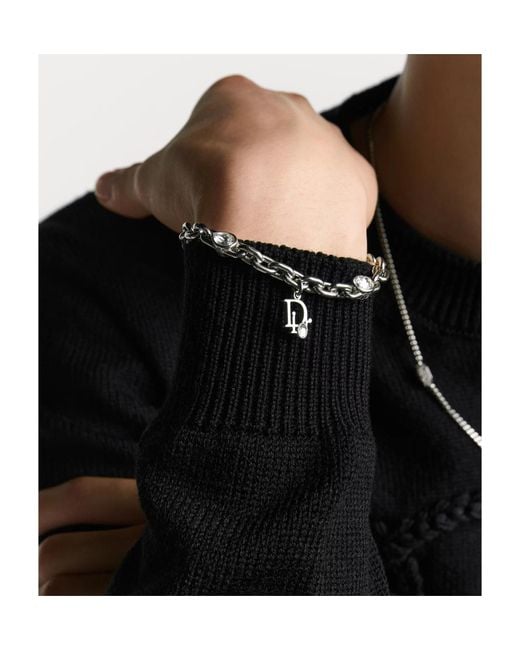 Dior White Homme Sparkle Chain Link Bracelet for men