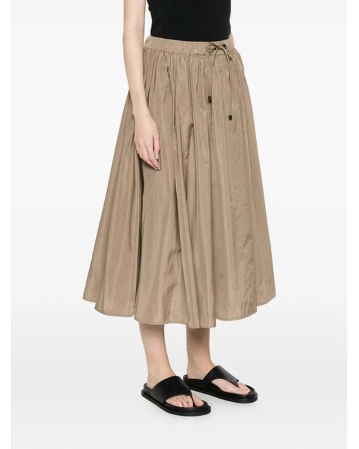 Max Mara Natural Drawstring Midi Skirt