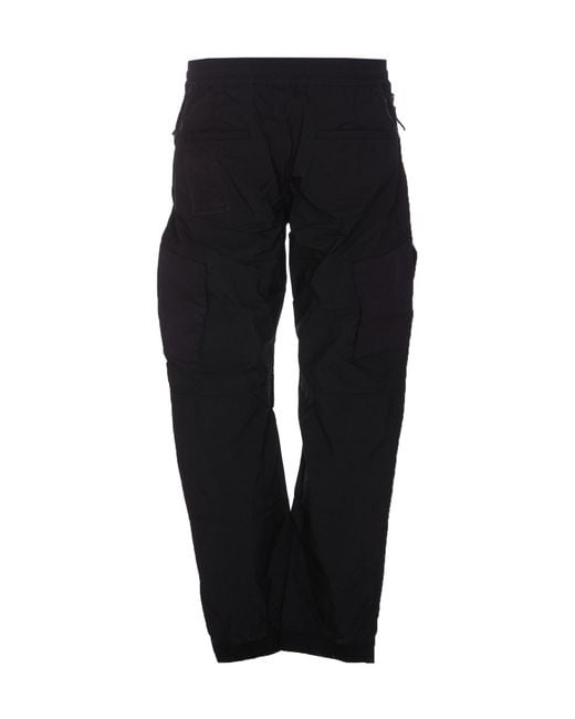 C P Company Black Elastic Waist Casual Pants for men