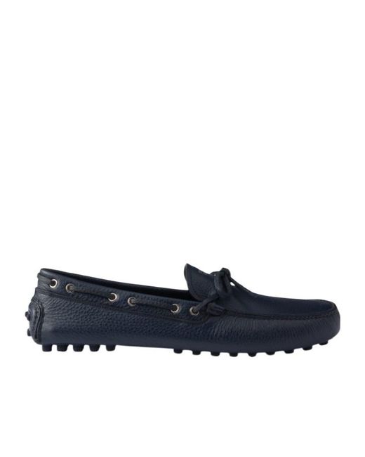 Prada Blue Leather Driving Shoe for men