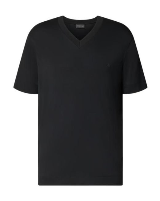 Emporio Armani Black V-Neck T-Shirt for men