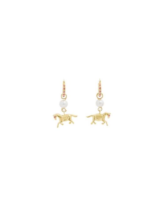 Marni White Horse Charm Earrings