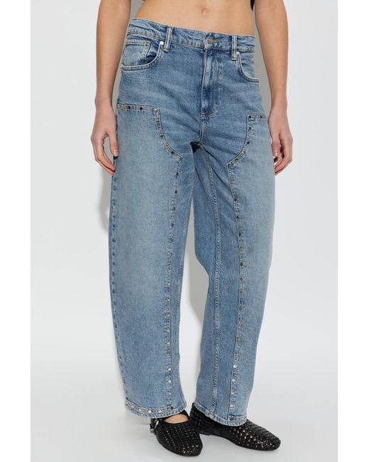 AllSaints Blue Belt Loop Jeans