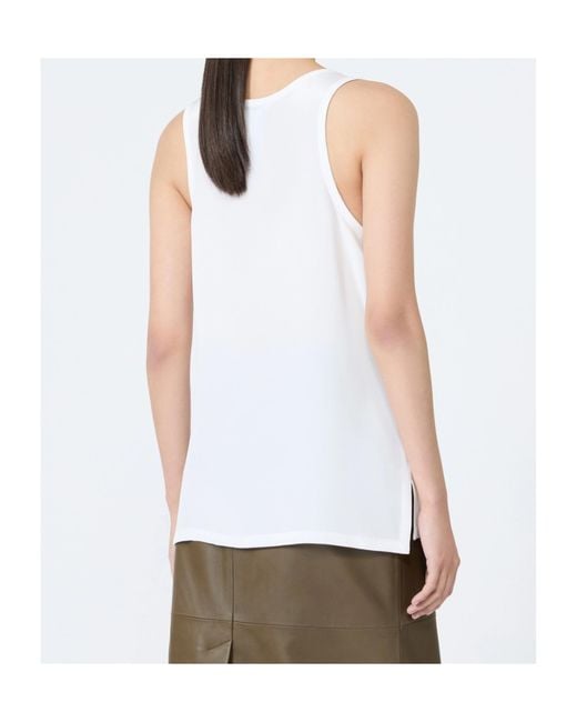 Max Mara White Scoop Neck Sleeveless Tank Top