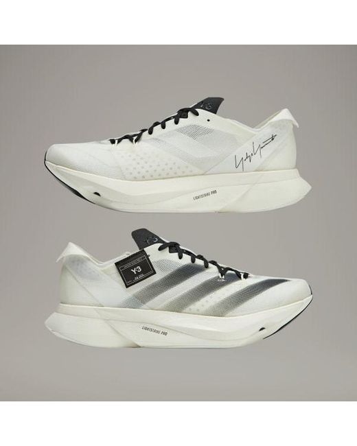 Y-3 White Adios Pro 3.0 Lace-Up Sneakers for men