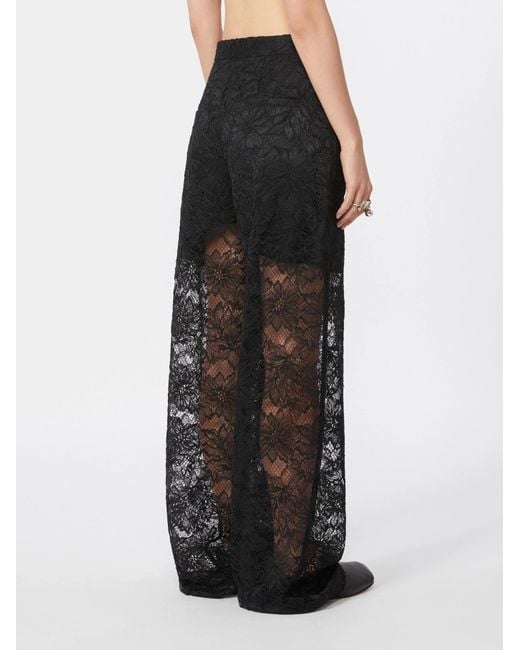 Sportmax Black Afoso Straight Leg Lace Trousers