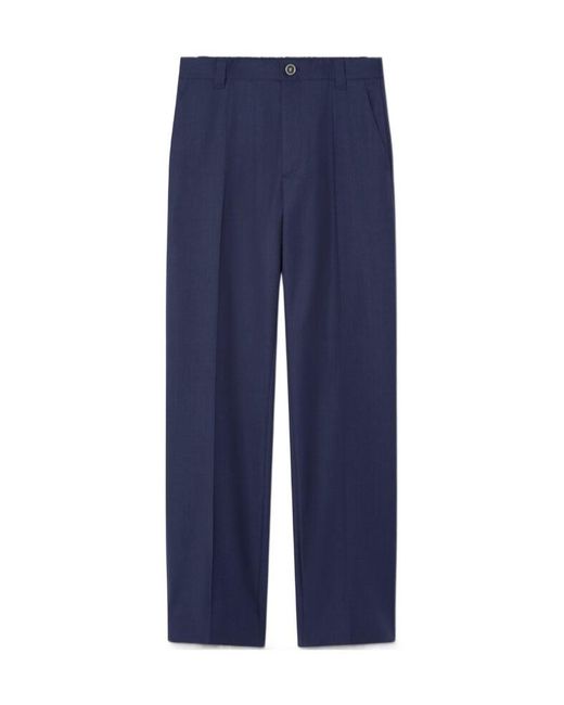 Versace Blue Pleated Tailored Trousers for men