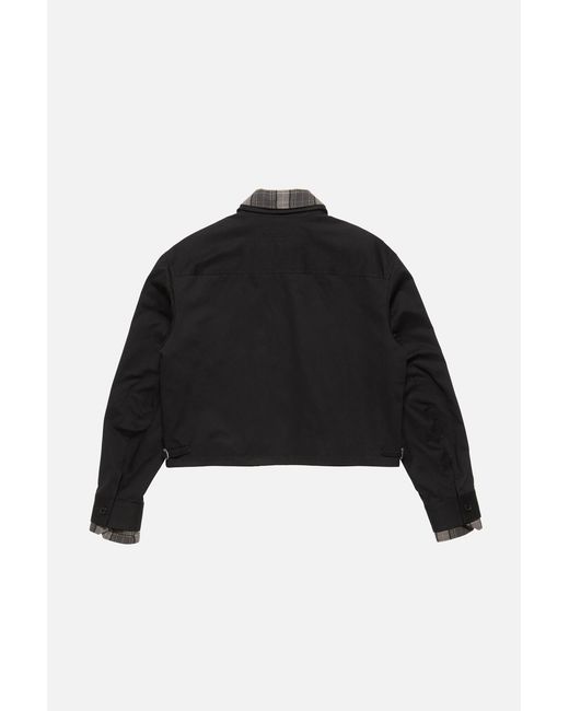 Acne Black Faux-Layered Twill Jacket
