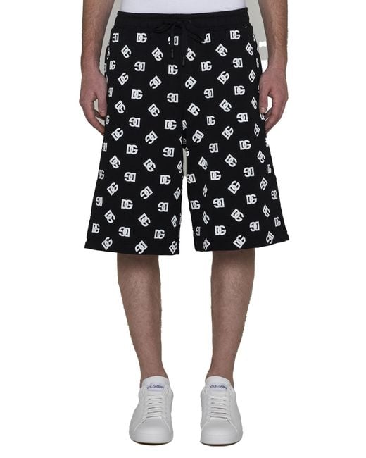 Dolce & Gabbana Blue All-Over Dg Printed Drawstring Shorts for men