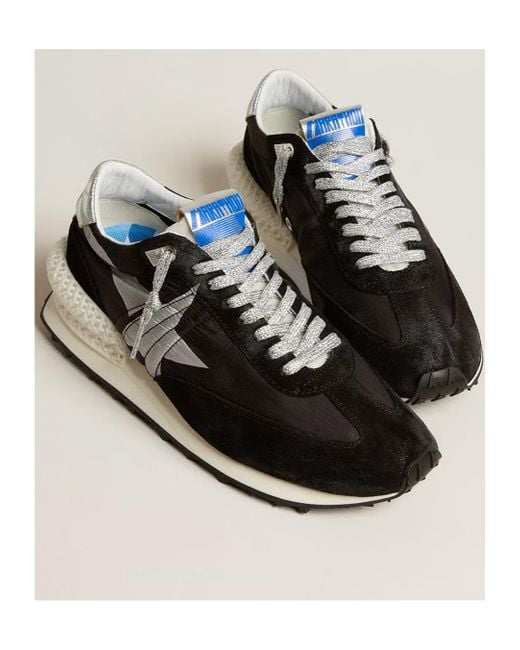 Golden Goose Deluxe Brand Black Running Marathon Lace-Up Sneakers for men