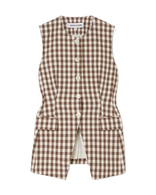 Veronica Beard White Lois Gingham Vest