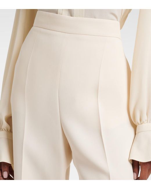 Valentino White Cady Couture Silk Flared Pants