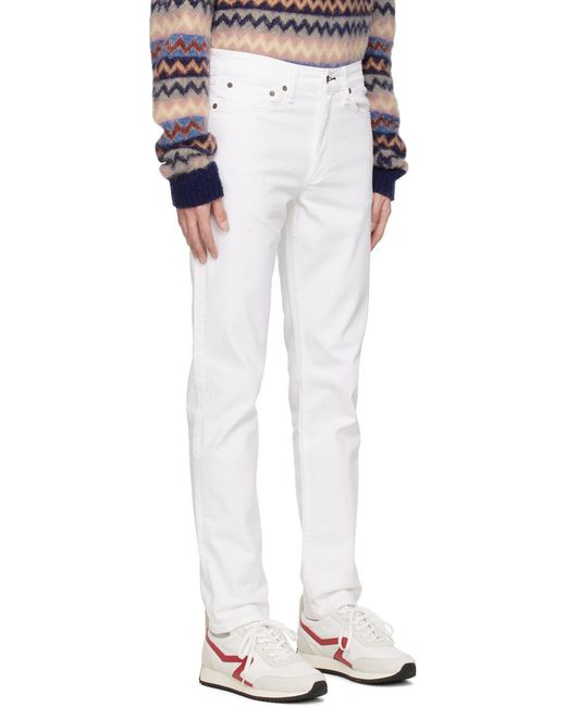 Rag & Bone White Belt-Loop Jeans for men