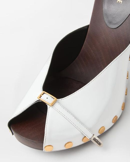 Versace White Sassi Clogs