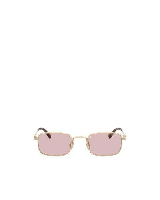 Miu Miu Pink Eyewear Rectangular Frame Full Rim Sunglasses