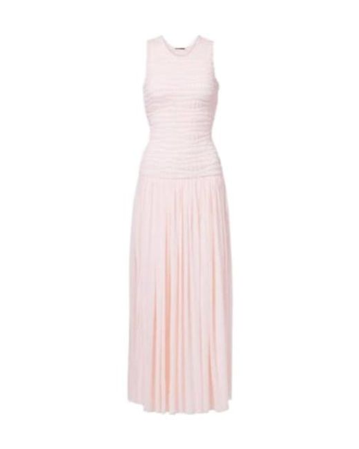 Jil Sander Pink Shirred Maxi Dress