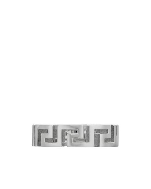 Versace White Greek Pattern Ring