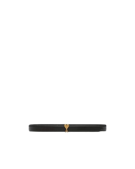 AMI White Logo Belt for men
