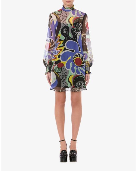 Moschino Blue Long-Sleeved Dress